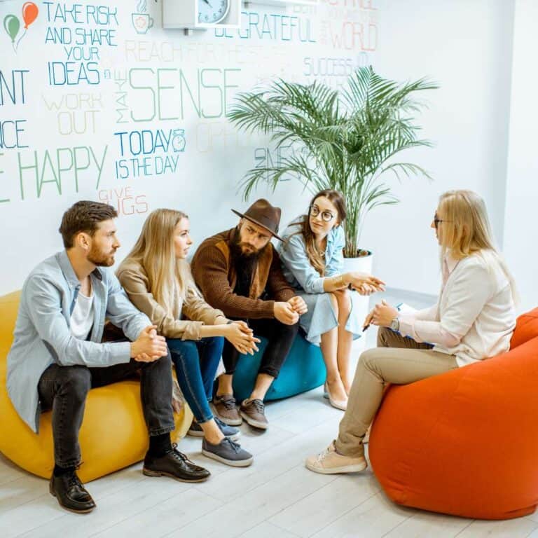   12-Step Group Therapy Session on Bean Bags